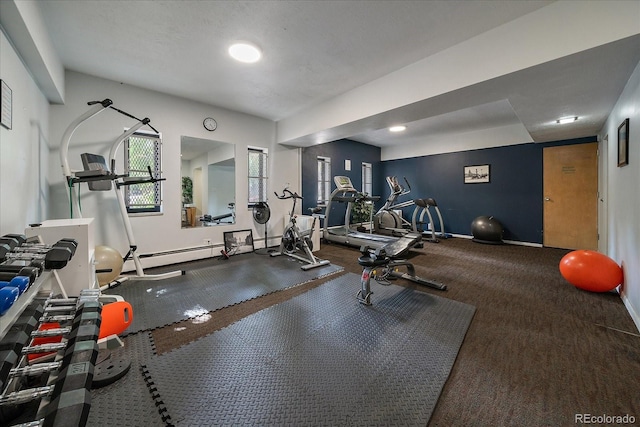 1050 N Corona St Unit 202, Denver, CO 80218 - workout area with a baseboard radiator and baseboards