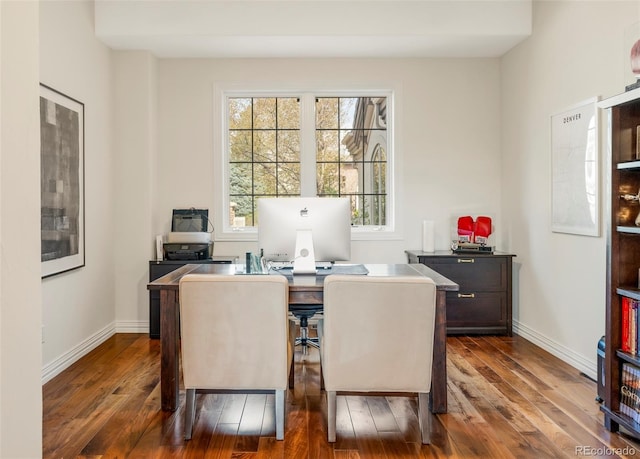 155 S Poplar St, Denver, CO 80230 - office area with dark wood finished floors and baseboards