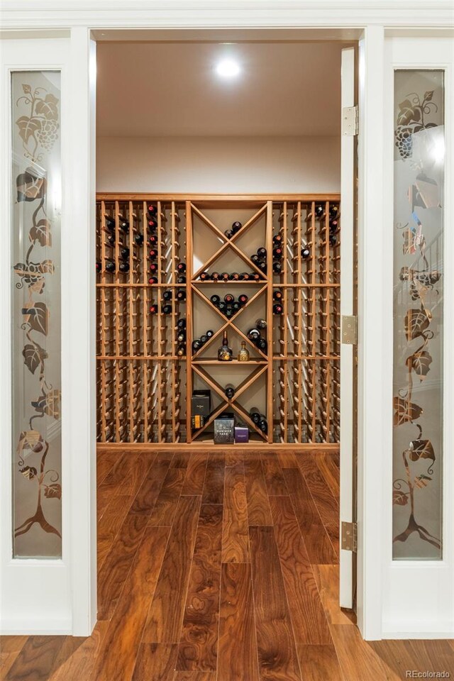 155 S Poplar St, Denver, CO 80230 - wine room featuring wood finished floors