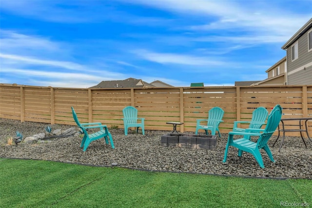 view of jungle gym featuring a fenced backyard and a lawn