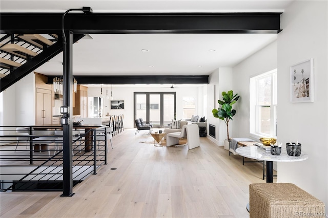 view of patio with french doors and an outdoor living space