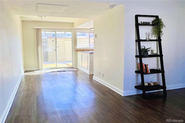 empty room featuring dark hardwood / wood-style floors