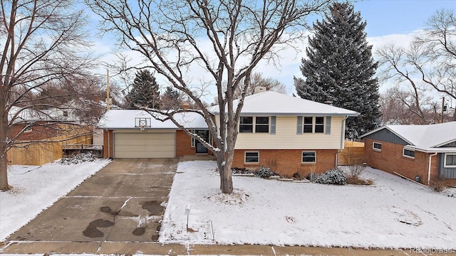 view of split level home