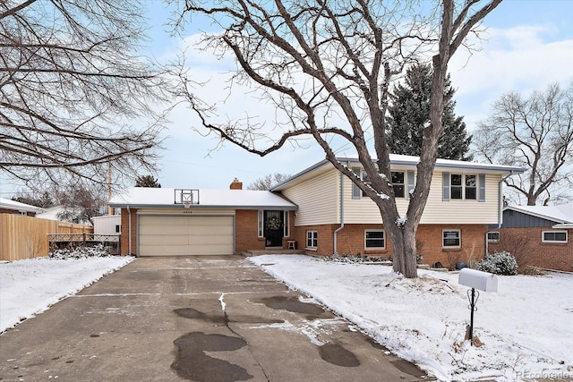 tri-level home with a garage