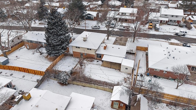 view of snowy aerial view