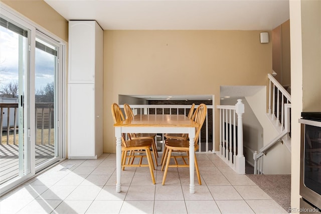 view of tiled dining space