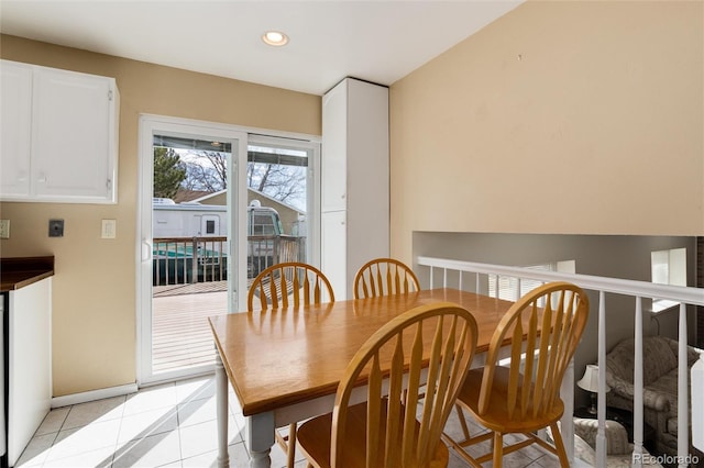 view of tiled dining room