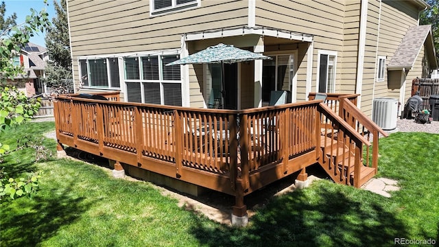 deck featuring central AC