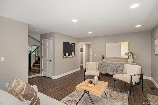 2980 E 135th Dr, Thornton, CO 80241 - living room with wood finished floors, recessed lighting, and stairs