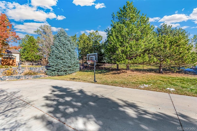 view of patio / terrace with basketball court