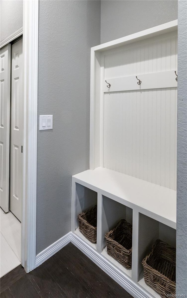 578 Sage Grouse Cir, Castle Rock, CO 80109 - mudroom with baseboards and wood finished floors
