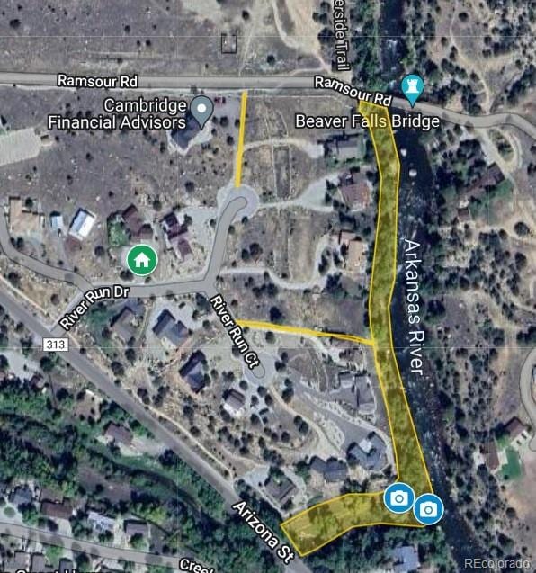 104 River Run Dr, Buena Vista, CO 81211 - map of property location featuring property boundaries highlighted