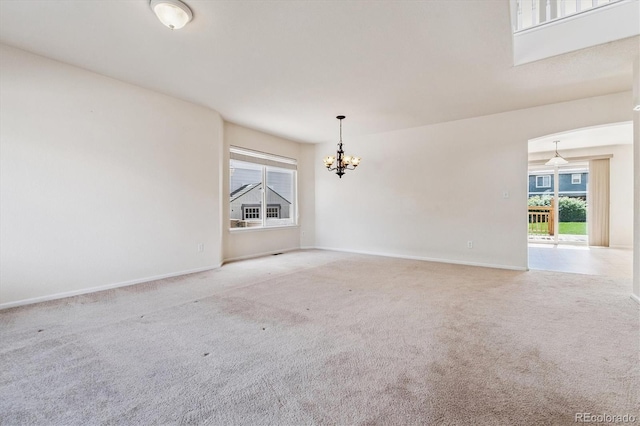 4848 Fenwood Dr, Highlands Ranch, CO 80130 - carpeted spare room with a chandelier and baseboards