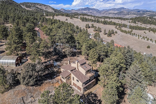 aerial view featuring a mountain view