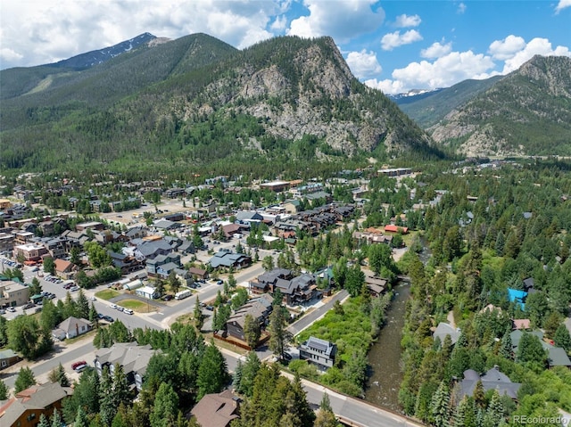 310 Creekside Aly Unit 4, Frisco, CO 80443 - aerial overview of property's location featuring a mountainous background and nearby suburban area