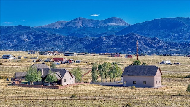 view of mountain feature featuring a rural view