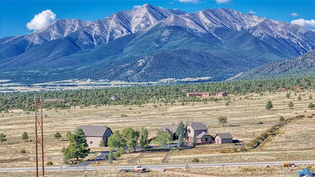 view of mountain feature featuring a rural view