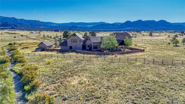 property view of mountains featuring a rural view