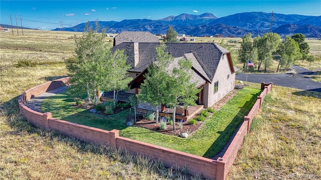 bird's eye view featuring a mountain view