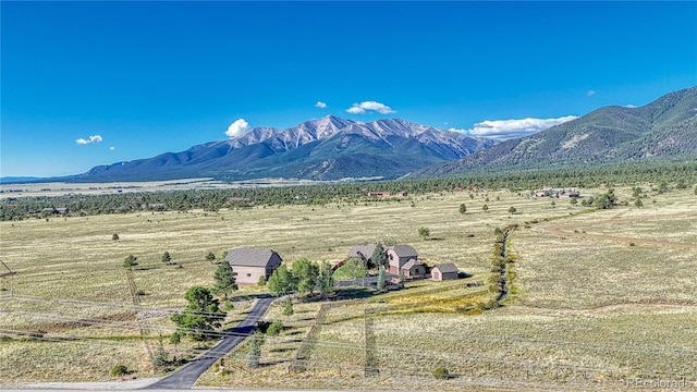 view of mountain feature with a rural view