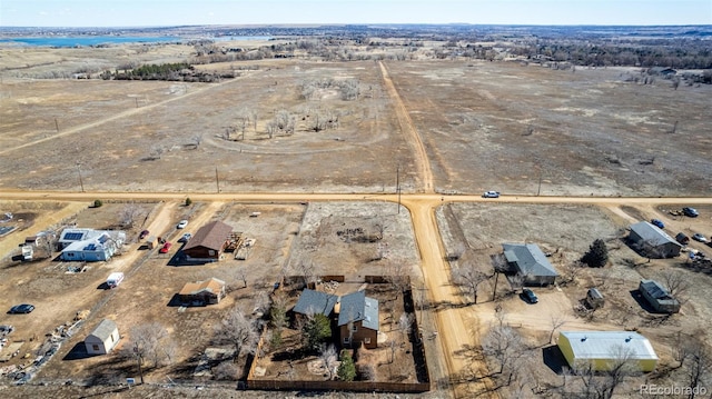 drone / aerial view with a rural view