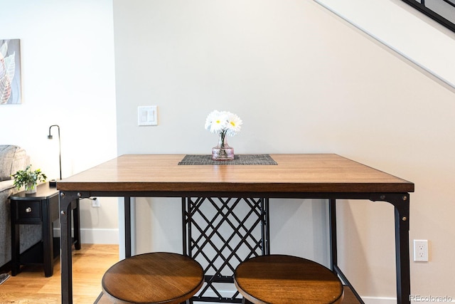 interior space with light hardwood / wood-style floors