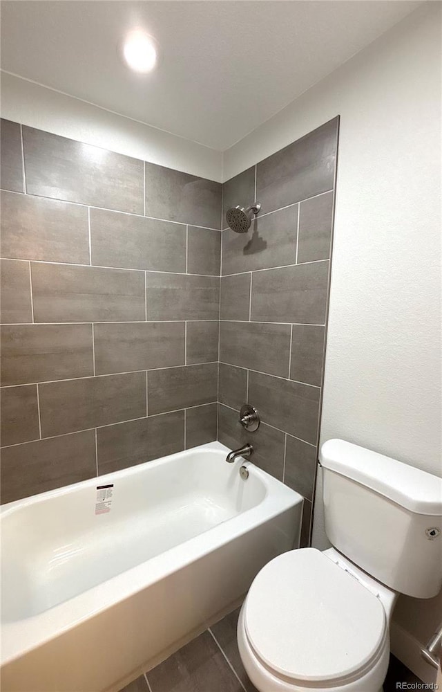 18073 E Belleview Pl, Centennial, CO 80015 - bathroom with toilet, shower / washtub combination, and tile patterned flooring