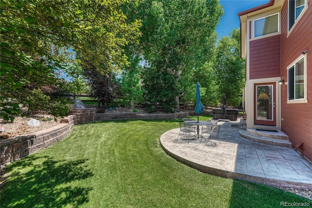 22965 Allendale Ave, Parker, CO 80138 - view of green lawn featuring a patio area