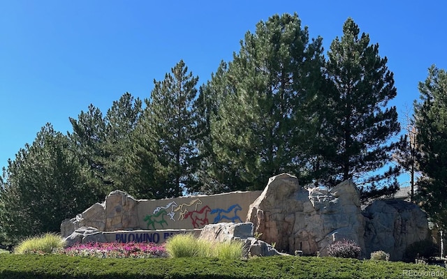 view of community sign