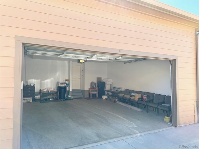 garage featuring a garage door opener