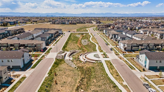 aerial view with a mountain view