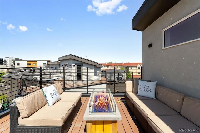 2804 W 53rd Ave, Denver, CO 80221 - balcony with an outdoor living space with a fire pit