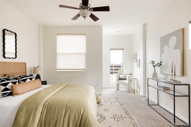 2680 Blake St Unit 12, Denver, CO 80205 - carpeted bedroom with ceiling fan