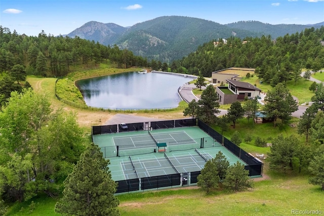 23599 Shingle Creek Rd, Golden, CO 80401 - aerial view of a heavily wooded area and a water and mountain view