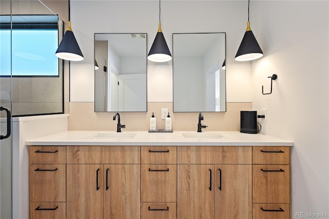 2625 W 23rd Ave, Denver, CO 80211 - full bathroom featuring double vanity, backsplash, and a sink