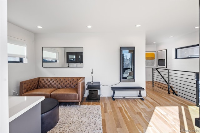 2625 W 23rd Ave, Denver, CO 80211 - living room featuring recessed lighting and light wood-type flooring