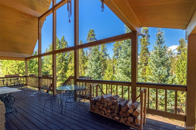 view of wooden deck