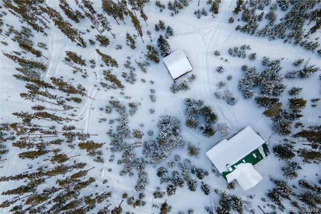 view of snowy aerial view