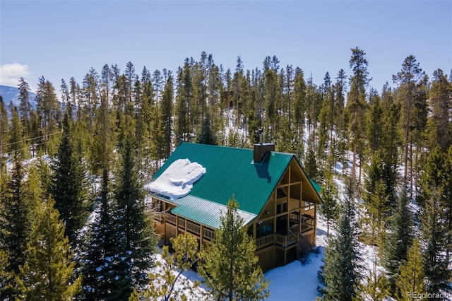 460 Gcr 466, Grand Lake, CO 80447 - drone / aerial view featuring a wooded view