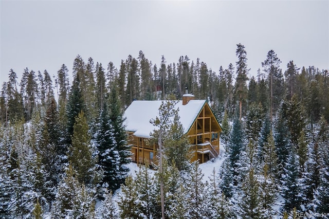 460 Gcr 466, Grand Lake, CO 80447 - snowy aerial view with a wooded view