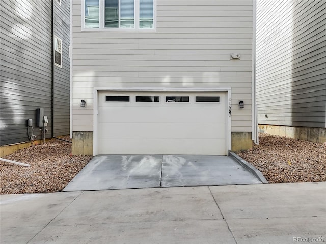 view of garage