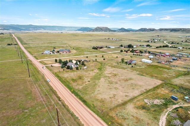 aerial view with a rural view and a mountain view