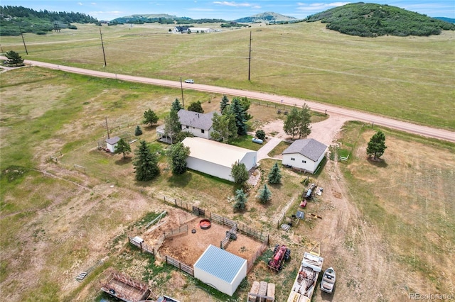 aerial view featuring a rural view