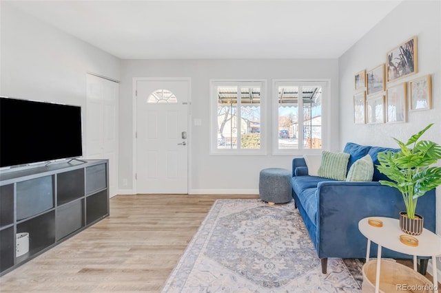 living room featuring light hardwood / wood-style floors