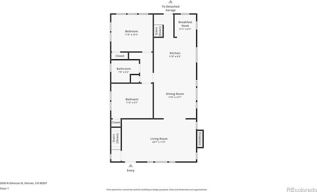 2636 N Glencoe St, Denver, CO 80207 - property floor plan