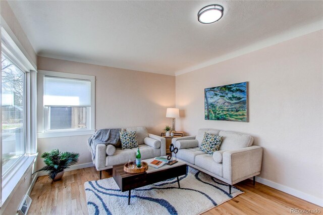 1969 Uinta St, Denver, CO 80220 - living area with plenty of natural light and light wood-style flooring