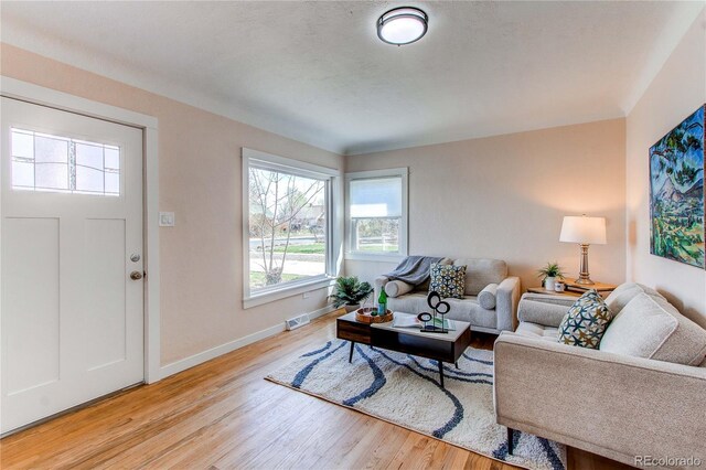1969 Uinta St, Denver, CO 80220 - living area featuring light wood finished floors and baseboards