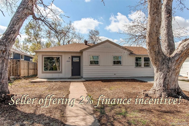 1969 Uinta St, Denver, CO 80220 - ranch-style house with a shingled roof
