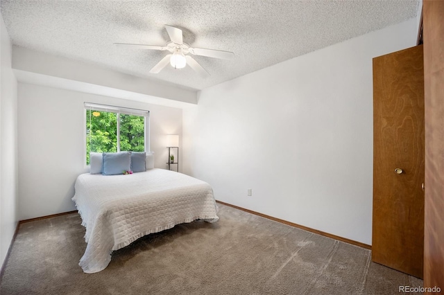 2035 Springcrest Rd, Colorado Springs, CO 80920 - bedroom featuring carpet floors, a textured ceiling, and ceiling fan