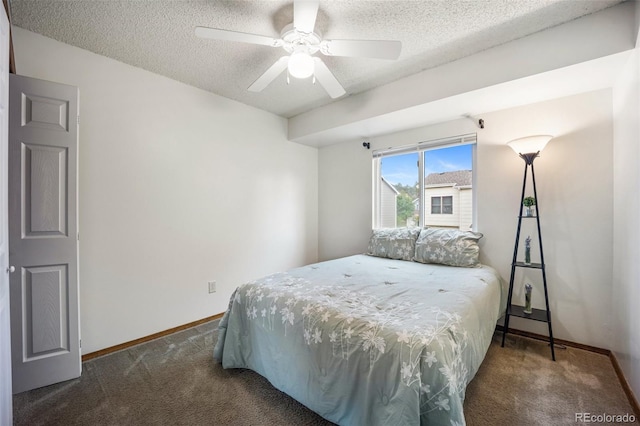 2035 Springcrest Rd, Colorado Springs, CO 80920 - bedroom with carpet flooring, a textured ceiling, and a ceiling fan